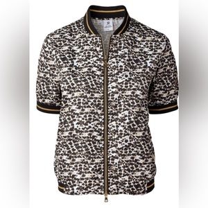 Daily Sports Natural Collection: Leonie Leopard Print Short Sleeve Wind Jacket